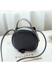 حقيبة جديدة للفتاة بطبعة فهد 1قطعة، حقيبة جلدية اصطناعية للهاتف المحمول بشكل قطة، حقيبة دائرية صغيرة جذابة وع