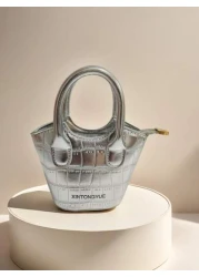 حقيبة صغيرة شكل أحمر شفاه ذات نسيج بأحجار لامعة مائلة للبنات أطفال، حقيبة صغيرة أميرية، هدية عيد