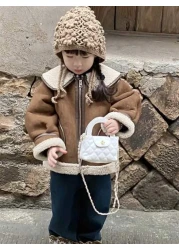 Cute Square Shaped Shoulder Bag For Baby Girls PU Leather Fashion Mini Crossbody Bag Versatile