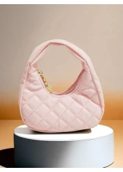 حقيبة يد مطرزة بشكل هلال للأطفال، محفظة صغيرة للبنات بنمط مربعات متفرقة، علبة أحمر الشفاه، حقيبة طرية عصرية،