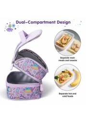 Super Powerful Girls Essentials 1pc Cartoon Animal Design Lunch Bag Girl Insulated Bento Box Double Layer Compartment Handbag Can Hold Hot Cold Food Inner Layer Keeps Warm Fresh Cool Large Capacity Od