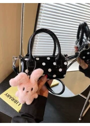 قطعة واحدة حقيبة يد أسطوانية على الطراز الكوري متنوعة متعددة الاستخدامات، خبز نمط نقاط مميزة حقيبة وسادة سعة