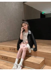 حقيبة كتف مزدوجة الوجه من الجلد الصلب بطراز الماكرون الموضة نفسها التي ترتديها المشاهير ، مقفلة بسلسلة كتف مت