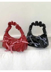 1pc Sweet Handbag Pu Zipper Opening And Closing Niche Design New Ballet Style Pleated Cloud Handbag Crossbody Bag Exquisite And Versatile Suitable For Daily Travel Shopping And Taking Pictures It Is A