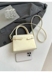 1 حقيبة يد، سحاب من البولي يوريثان بلون أحادي بسيط عصري للفتيات، سعة كافية ومتنوعة، يمكن وضع الهاتف المحمول وا