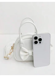 حقيبة يد مع سحاب من البولي يوريثان بشكل فراشة وألوان حلوة أميرية على الطراز الكوري والفرنسي، تصميم فريد ومميز