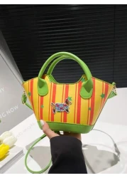 1pc Handbag Pu Open Design New Summer Style Cute Style Can Be Carried Cross Body Sufficient Capacity Versatile Comfortable Touch Highlight Personalized Can Hold Sun Umbrellas Wallets And Other Daily N