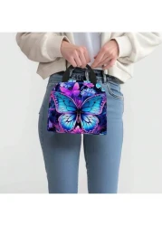 Butterfly Printed Lunch Bag Insulated Tote Bag Portable Tote Bag For Work Travel And Picnics Back To School