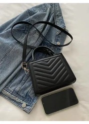 1pc Fashionable Commuting Texture Indentation Rhombus Bag Simple Casual One Shoulder Crossbody Small Square Bag Simple Hand Held Large Capacity Bag Popular Retro Fashion Crossbody Bag Fashion Shoulder