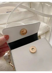 قطعة واحدة من حقيبة يد فتاة عصرية من نموذج جديد، ذات لون أحادي مصنوعة من مادة البولي يوريثان، تصميم مغناطيسي ل