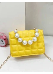 1 Piece Pu Magnetic Buckle Niche Design Solid Color Square Mini Pearl Handbag Ins Korean Exquisite Chain Shoulder Messenger Bag Shoulder Strap Comfortable Smooth And Versatile Suitable For Daily Outin