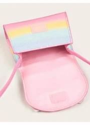 حقيبة كروسبودي دائرية صغيرة بشكل ورق الدبلوماسي في طبعة شطرنج هولوغرافية مع عقدة جذابة للفتيات، محفظة للعملا