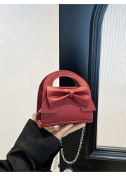 قطعة واحدة حقيبة كتف بشكل ربطة قماشية عصرية شعبية، حقيبة بخيوط متقاطعة جميلة، تزيين بشكل ربطة قماشية جذابة، م