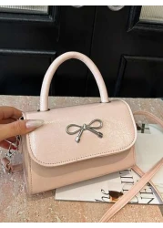 A Mini Casual Versatile Fashionable And Simple Cross Body Bag With A Diamond Shaped Bow Lipstick Suitable For Daily Use Going Out Shopping Dating Coin Purse That Can Be Worn On One Shoulder Or Across