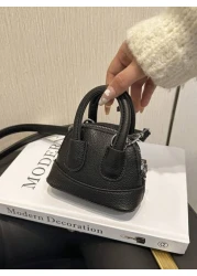 1pc Litchi Pattern Small Shell Children s Candy Color Mini Crossbody Lipstick Bag Crossbody Coin Purse Comfortable Fabric Light And Compact The Internal Space Is Very Open Suitable For Daily Use