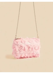 1 قطعة حقيبة يد للبنات مطرزة بالأزهار من الشيفون، رومانسية وحلوة للتنقل، متعددة الاستخدامات للحفلات والسهرات