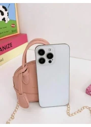 1pc Fashionable And Cute Children s Bags Small And Fresh Girls Handbags Cute Chain Crossbody Handbags High End Solid Color Bags With Letter Prints Smooth Zippers Litchi Pattern Girls Handbags Crossbod