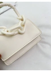 1pc Girl S Handbag Simple And Casual Fashion Style Large Capacity Lightweight Girl S Small Square Bag Solid Color Pu Leather Fabric Magnet Closed Detachable Chain Multiple Carrying Methods In One Bag