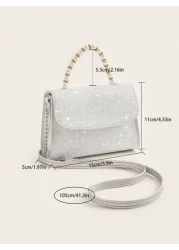 1pc Girls Fashionable Sweet Princess Mini 2 Way Handbag With Chain Strap Suitable For Daily Use Party Travel Birthday Gift