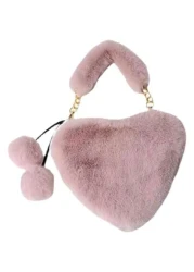 حقيبة بشكل قلب للطلاب ، بطراز كوري ، يمكن حملها باليد أو على الكتف أو متقاطعة