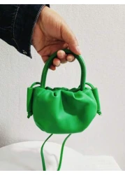 Girls Pleated Cloud Mini Messenger Bag Fashion Small Princess Handbag Gift For Girls Kids Coin Purse