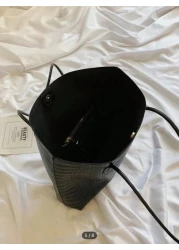 Lightweight Business Casual Crocodile Embossed Shoulder Tote Bag With Coin Purse For Teen Girls Women College Students Rookies White Collar Workers Perfect For Office College Work Business Commute Out