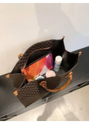 Autumn Winter Fashion Print Four Seasons Versatile Travel Shopping Bag Oversized Tote Bag Vintage Large Capacity Tote Bag Retro Top Handle Satchel Women s Fashion Handbag Purse For Commute Bookbag Tot