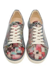 Dogo Women's Vegan Leather Multicolored Sneakers - Mini Mosaic Design