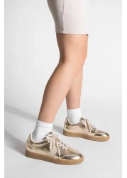 Marjin حذاء رياضي نسائي ذهبي اللون - حذاء رياضي ريترو