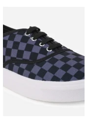 Styli Checkerboard Canvas Lace Up Sneakers