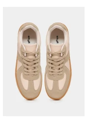 Styli Retro Sole Color Block Lace Up Sneakers