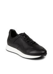 Deery Black Genuine Leather Men's Sneaker