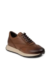 Deery Men's Sneakers - Genuine Leather, Tan Color