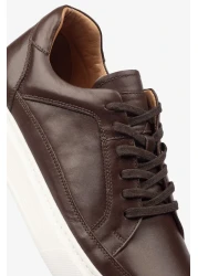 Barmea Men's Sneaker Shoes Genuine Leather - 2401 Brown/White 3154