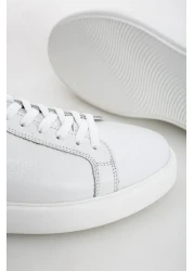 GERARDO AYAKKABI حذاء رياضي أبيض من الجلد الطبيعي للرجال