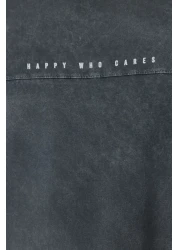  Collection Anthracite Color Oversize Printed Cotton T-Shirt - TMNSS23TS00174