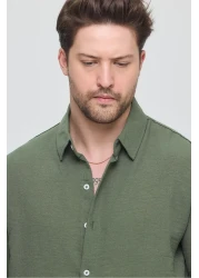 GEİO Men's Oversize Cut Linen Shirt