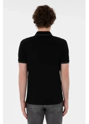 U.S. Polo Assn. Men's Slim Fit Polo Neck Black Basic T-Shirt 50305980 -Vr046