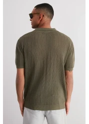  Collection تي شيرت كاكي بأكمام قصيرة ورقبة بولو - إصدار محدود TMNSS23PO00024