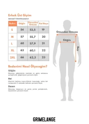 GRIMELANGE Vıto Men - تي شيرت أبيض بأكمام قصيرة مع تفاصيل نص مطرز، 100% قطن عضوي، مقاس كبير