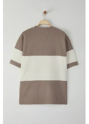  Collection تي شيرت حجري كبير الحجم مصنوع من القطن بنسبة 100% ومزخرف بألوان متعددة