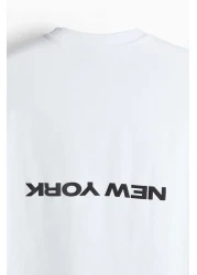 H&M تي شيرت فضفاض مطبوع
