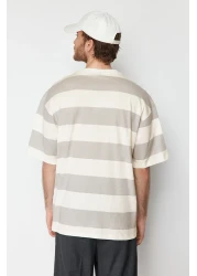  Collection Oversize Striped City Printed Cotton T-Shirt - TMNSS24TS00062