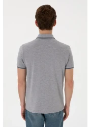 U.S. Polo Assn. Men's Slim Fit Polo Neck Gray Melange Basic T-Shirt 50305980-Vr086