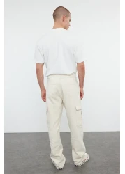  Collection Stone Cargo Pocket Baggy Fit 100% Cotton Gabardine Casual Pants Tmnss24Pl00021