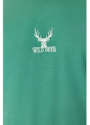 Collection Green Deer Embroidered Oversize T-Shirt - TMNSS24TS00055