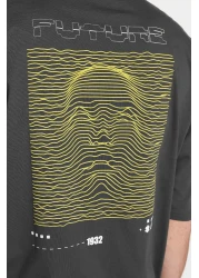  Collection تي شيرت أنثراسايت رقيق مطبوع كبير الحجم - 100% Tinne TMNSS23TS00171