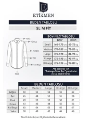 Etikmen قميص رجالي Slimfit مخطط بالأبيض والأسود