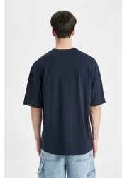 Defacto Comfort Fit Crew Neck Printed Short Sleeve T-shirt C4082AX24SM