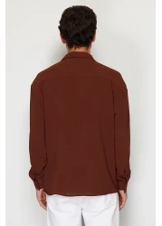  Collection Apaş Collar Oversize Summer Linen Look Shirt - TMNSS23GO00053